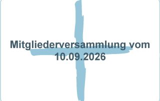 Hellblaues Kreuz als Icon des KPFV-Wadgassen mit der Beitragsüberschrift: Mitgliederversammlung vom 10.09.2026