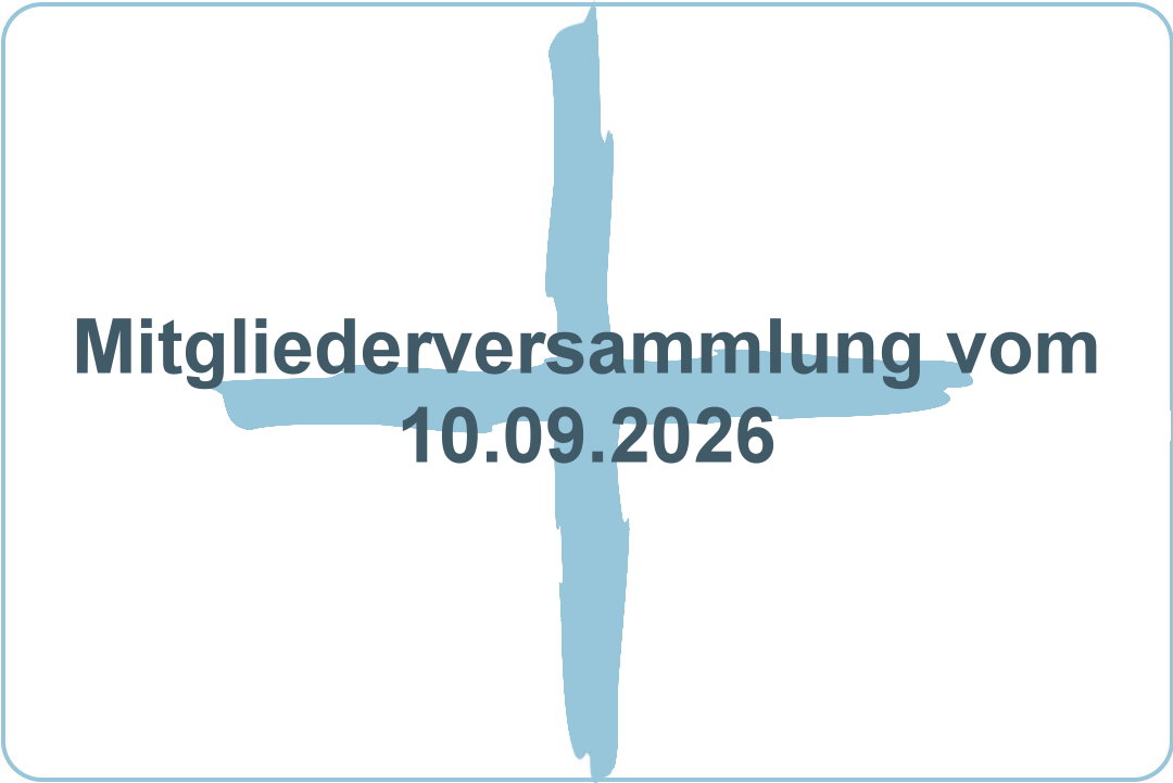 Hellblaues Kreuz als Icon des KPFV-Wadgassen mit der Beitragsüberschrift: Mitgliederversammlung vom 10.09.2026